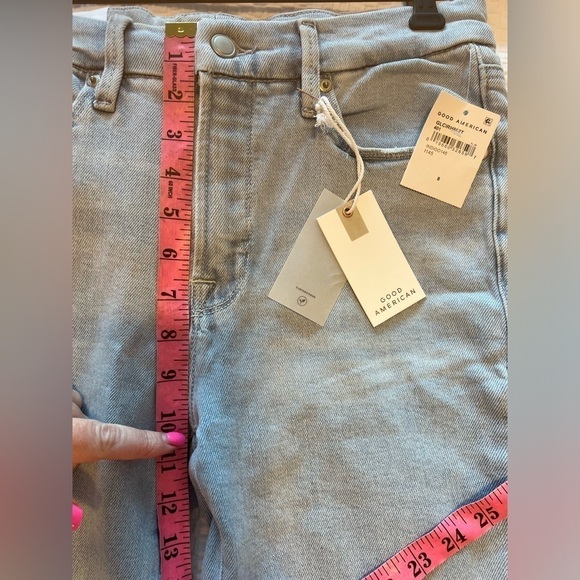 Good American INDIGO145 Women's Good Legs Raw Hem Cigarette Jeans - Picture 13 of 16